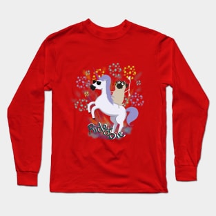 Pug Riding Unicorn Long Sleeve T-Shirt